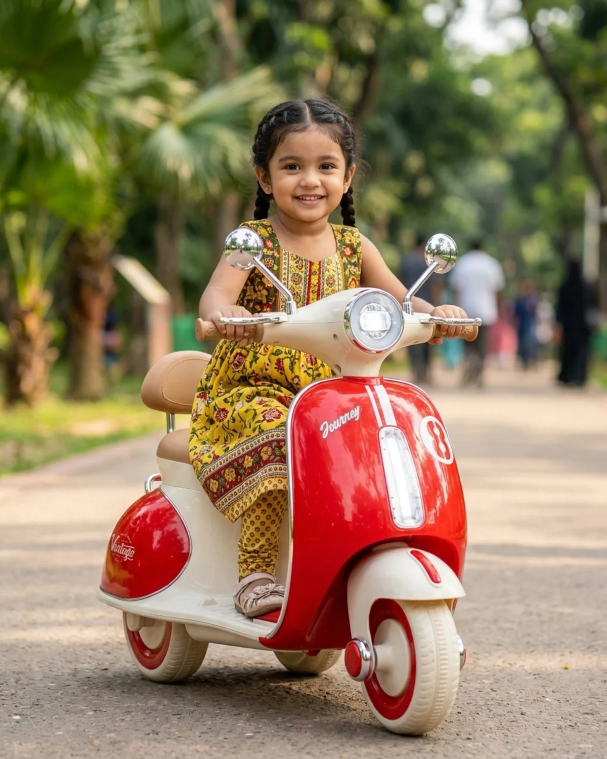 Kids Premium Vintage Vespa Baby Electric Scooter - Image 4